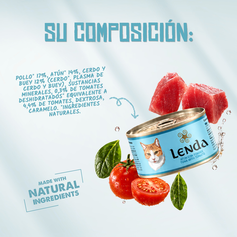 Lenda DELICAT Bocaditos en Salsa de Atún con Tomate 85g para Gatos