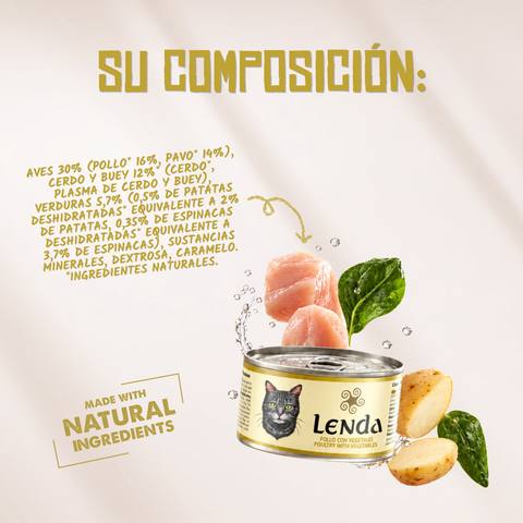 Lenda DELICAT  Bocaditos en Salsa de Pollo con Vegetales 85g para Gatos