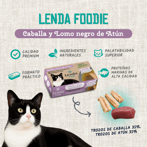 Lenda Foodie Cat Caballa y Lomo negro de Atún