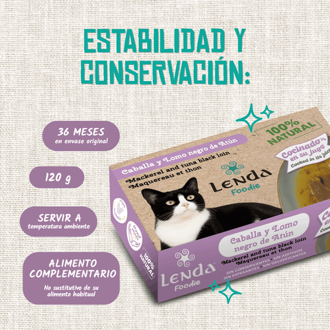 Lenda Foodie Cat Caballa y Lomo negro de Atún