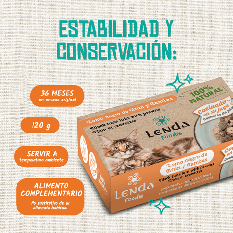 Lenda Foodie Cat Lomo negro de Atún con Gambas