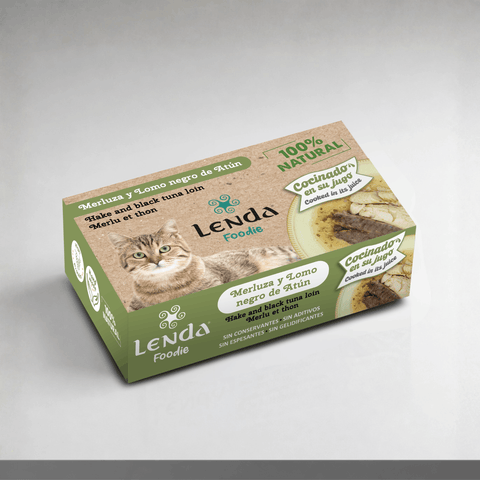Hake and black tuna loin for cats 120 gr