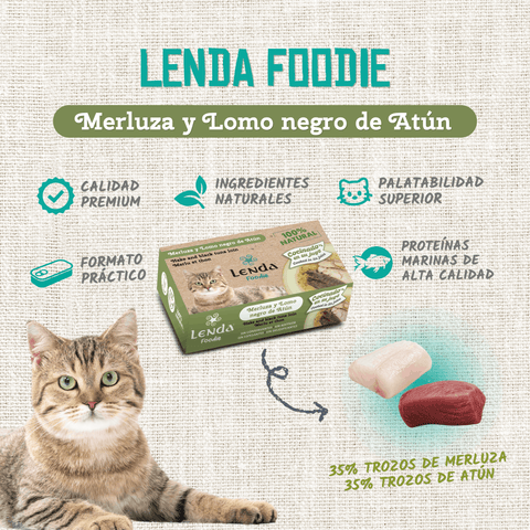 Lenda Foodie Cat Merluza y Lomo negro de Atún