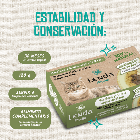 Lenda Foodie Cat Merluza y Lomo negro de Atún