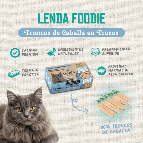 Lenda Foodie Cat Troncos de Caballa en trozos