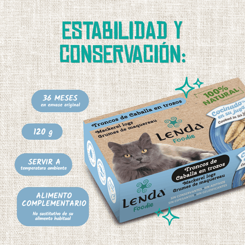 Lenda Foodie Cat Troncos de Caballa en trozos