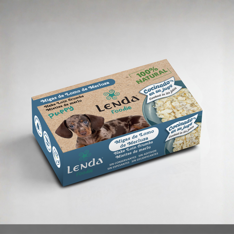 Migalhas de lombo de pescada para cachorros 120 gr