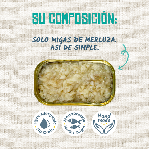 Migalhas de lombo de pescada para cachorros 120 gr