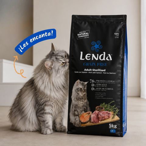 Lenda Grain Free Gato Esterilizado - Cerdo, Salmón y Krill