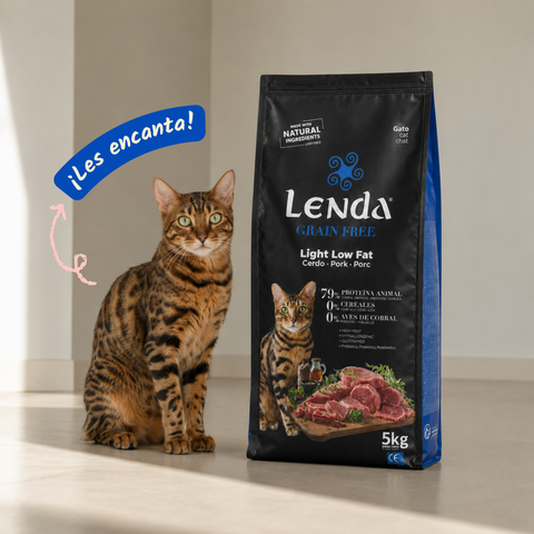 Lenda Grain Free Gato Light Low Fat - Cerdo y Conejo