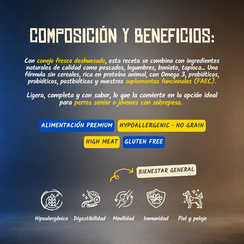 Lenda Grain Free Light y Senior - Conejo y Pavo