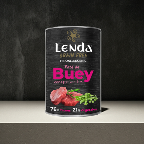 Paté de buey con guisantes