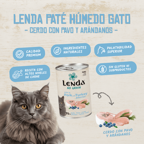 Lenda Paté Gato Cerdo con Pavo y Arándanos