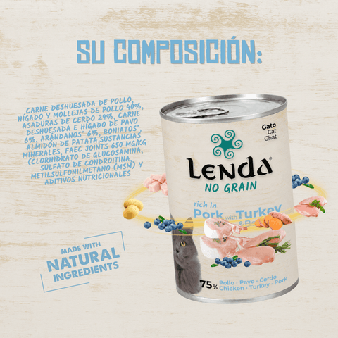 Lenda Paté Gato Cerdo con Pavo y Arándanos