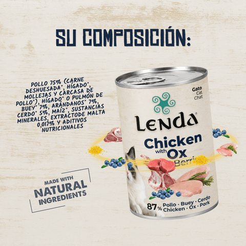 Lenda Paté Gato Pollo con Buey y Arándanos