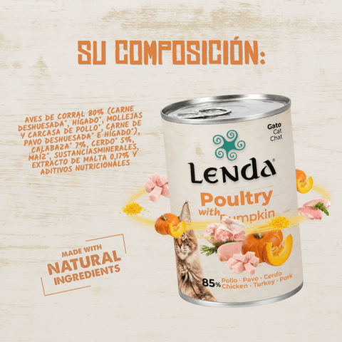 Lenda Paté Gato Aves de Corral y Calabaza