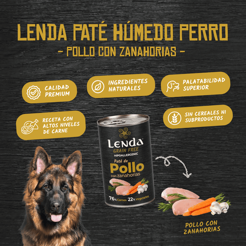 Cibo umido al pollo con carote