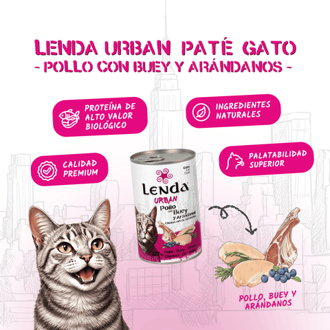 Lenda Urban Paté Gato de Pollo con Buey y Arándanos