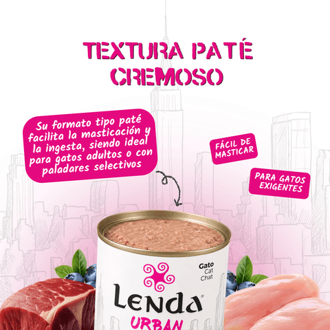 Lenda Urban Paté Gato de Pollo con Buey y Arándanos