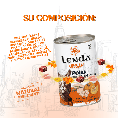 Lenda Urban Paté Gato de Pollo con Calabaza