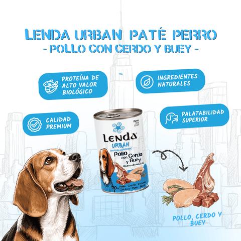 Lenda Urban Paté Perro Pollo con Cerdo y Buey