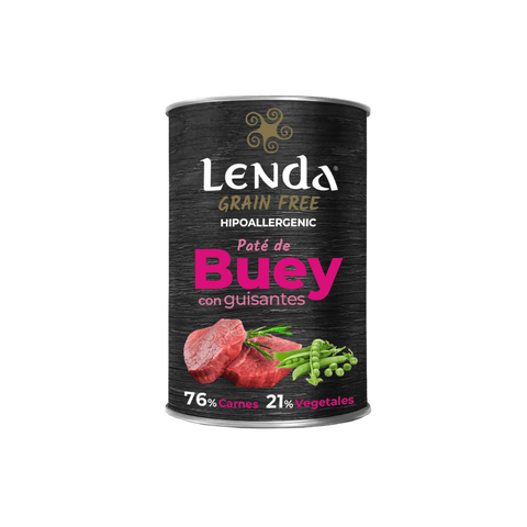 Comida húmeda Lenda de buey con guisantes